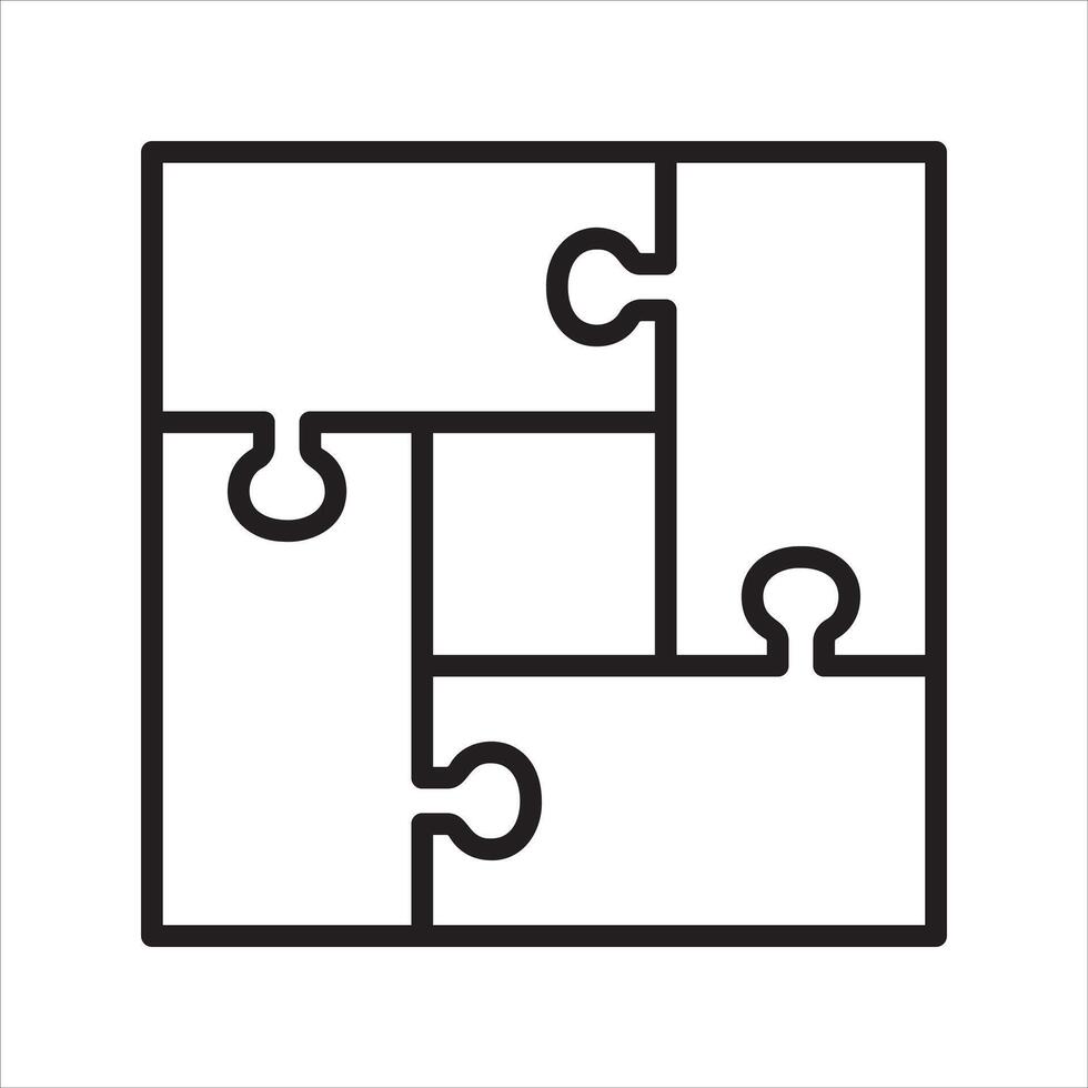 Infographic square step jigsaw line icon vector