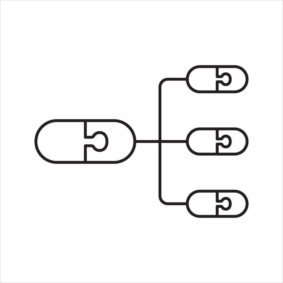 Infographic label step jigsaw line icon vector