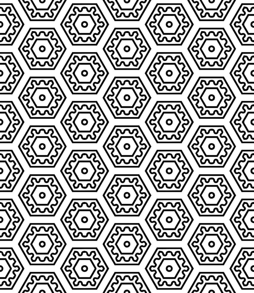 patrón abstracto sin costuras en blanco y negro. fondo y telón de fondo. diseño ornamental en escala de grises. vector