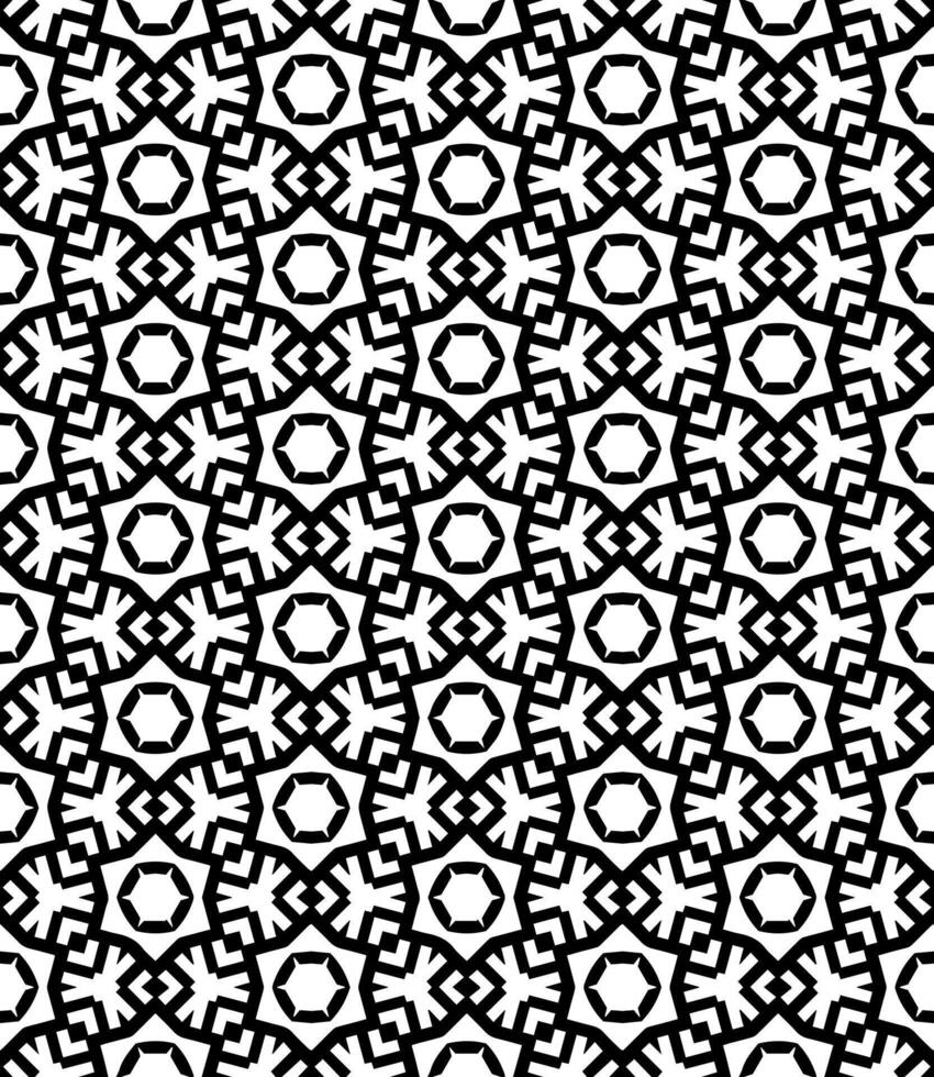 patrón abstracto sin costuras en blanco y negro. fondo y telón de fondo. diseño ornamental en escala de grises. vector