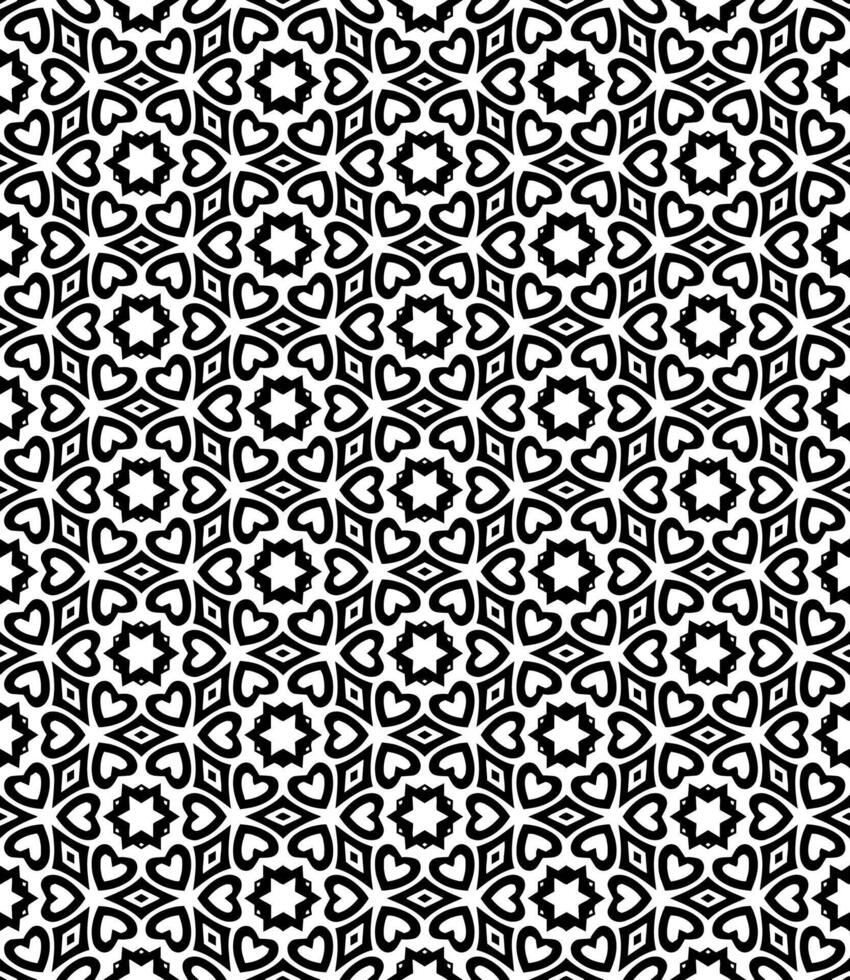 patrón abstracto sin costuras en blanco y negro. fondo y telón de fondo. diseño ornamental en escala de grises. vector