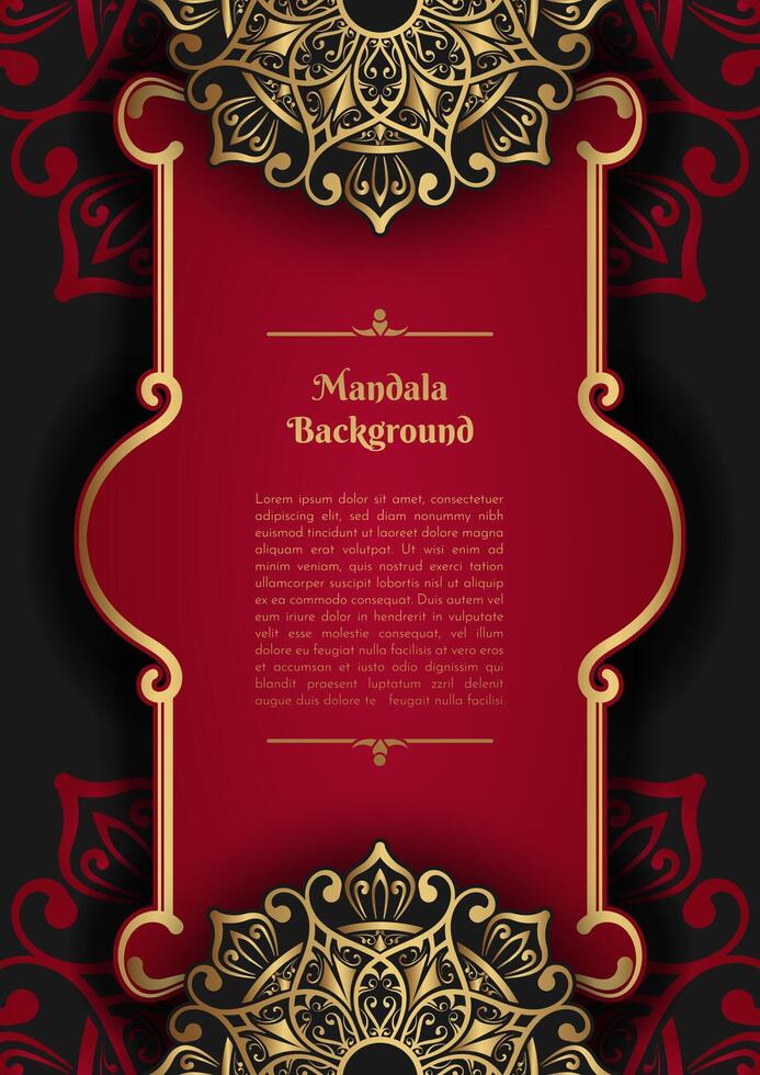 Luxury background with golden mandala ornament vector