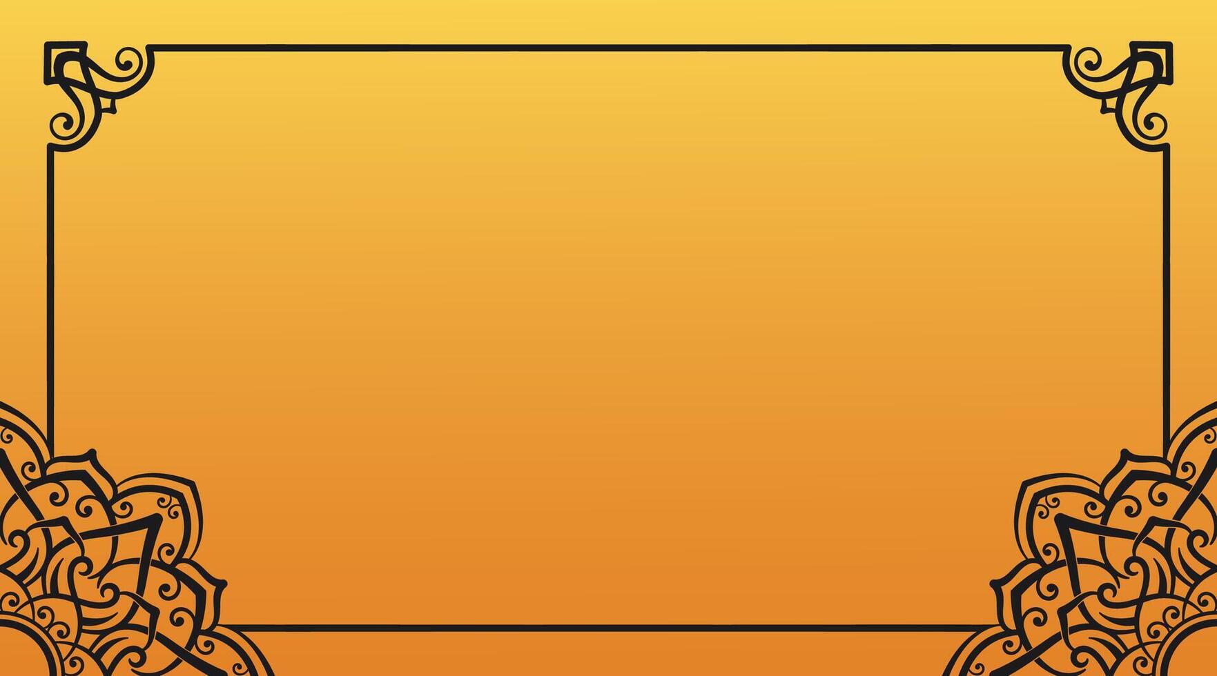 yellow background, with ornamental mandala vector