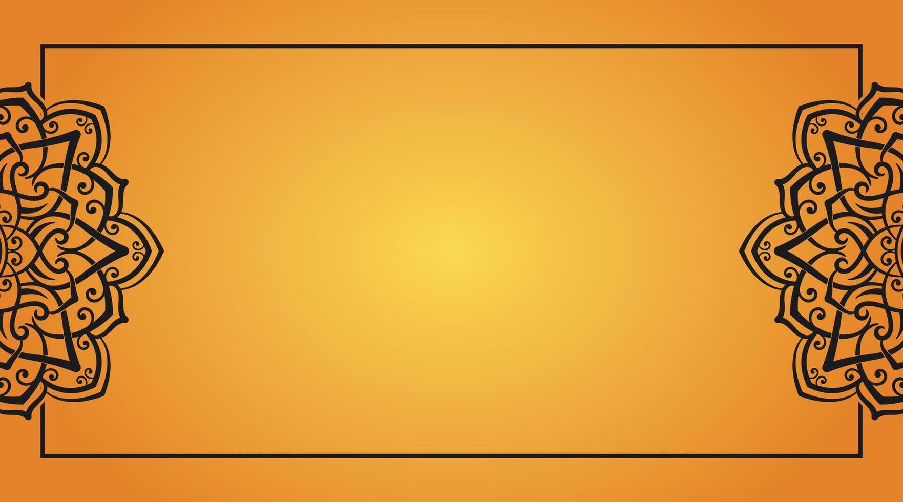 yellow background, with ornamental mandala vector
