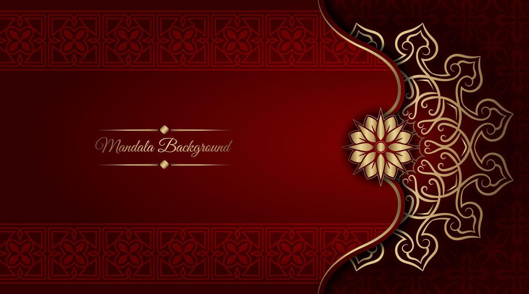 Luxury background with golden mandala ornament vector