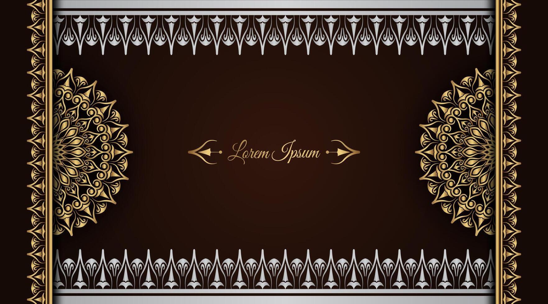 Luxury background with golden mandala ornament vector