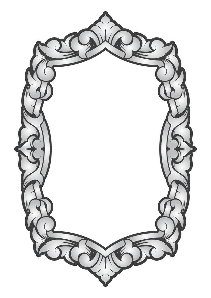 Vintage frame gold floral ornament vector