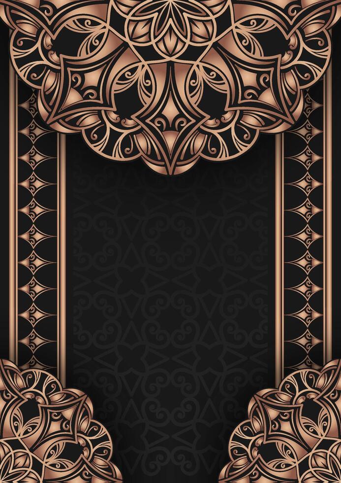 Luxury green background with golden mandala ornament vector