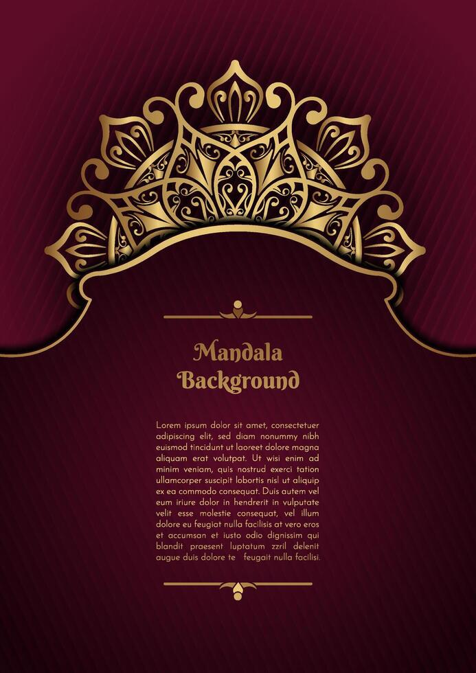 Luxury background with golden mandala ornament vector