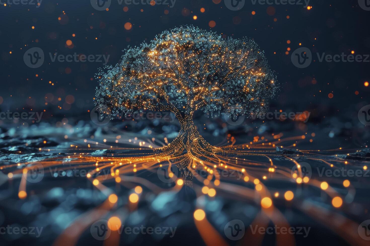 AI Generated Networked Life Tree photo