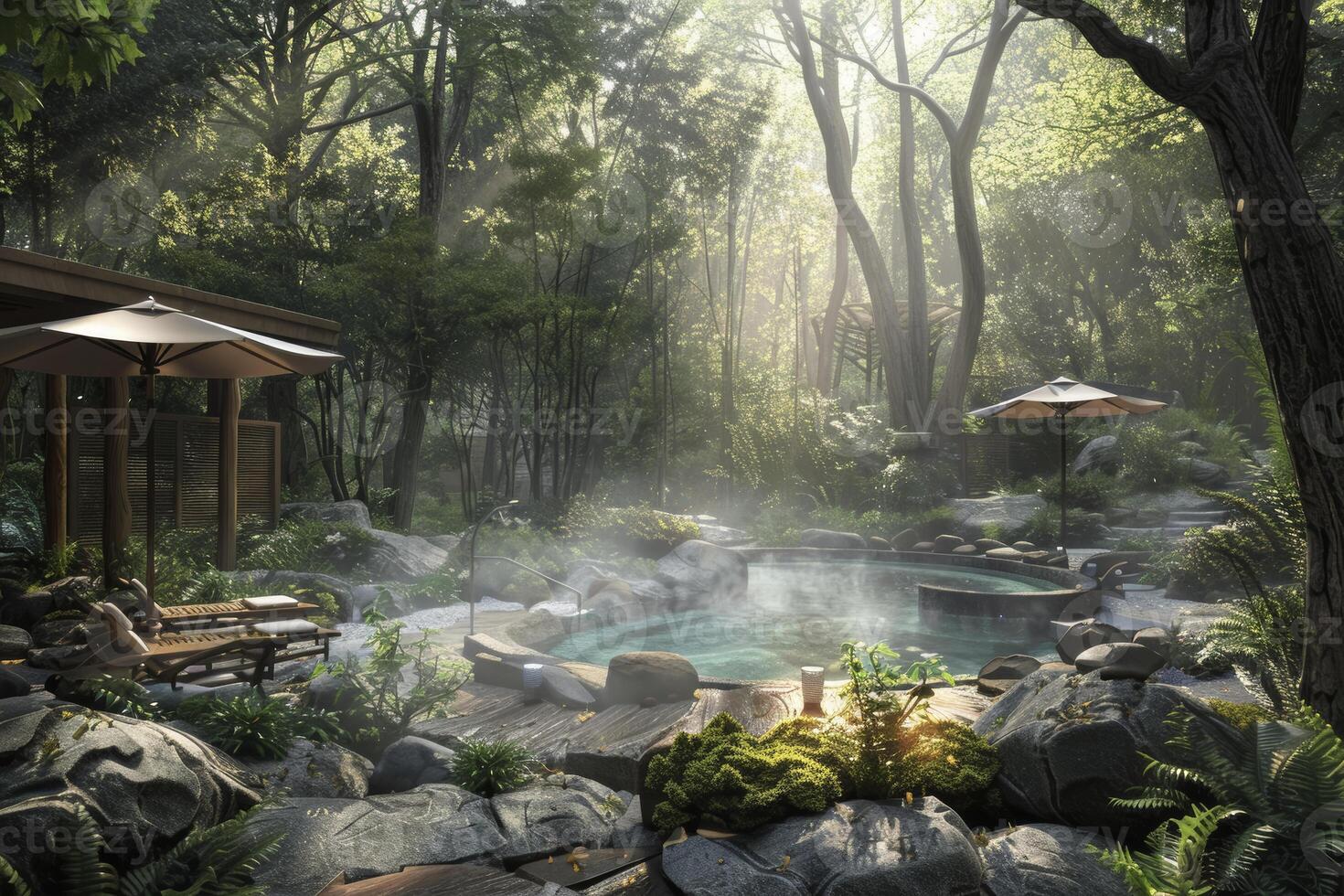 AI Generated Forest Spa Oasis photo
