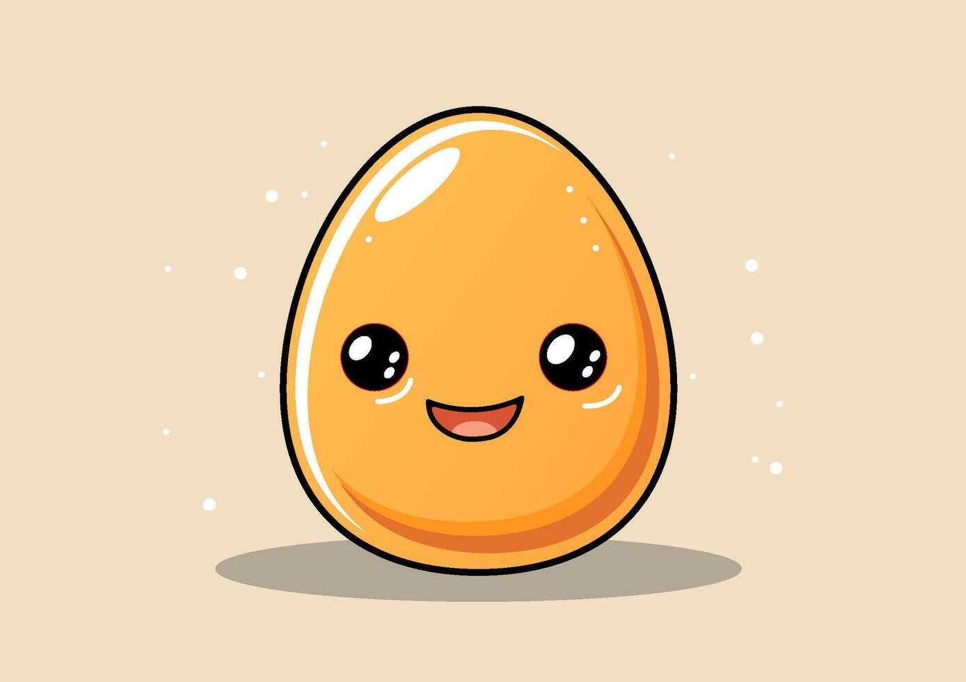 Cartoon vector illustration of a smiling chicken egg. This cheerful artwork captures the whimsical charm of a happy egg, perfect for cartoon illustrations and vector graphics