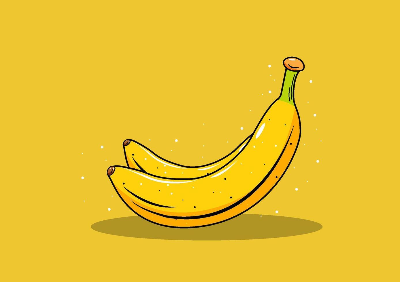 dibujos animados vector ilustración de un amarillo banana. esta juguetón obra de arte capturas el brillante color y curvo forma de un maduro banana, Perfecto para dibujos animados ilustraciones y vector gráficos