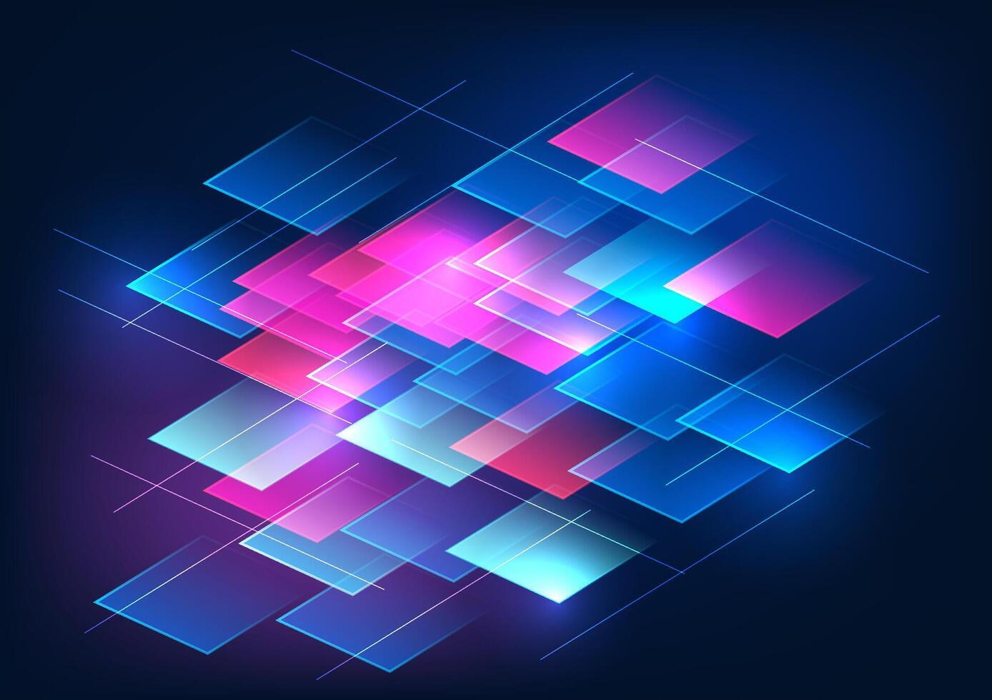 Abstract technology background geometric shape The squares are placed on top of each other. Shows the data technology of storing system data in servers. vector