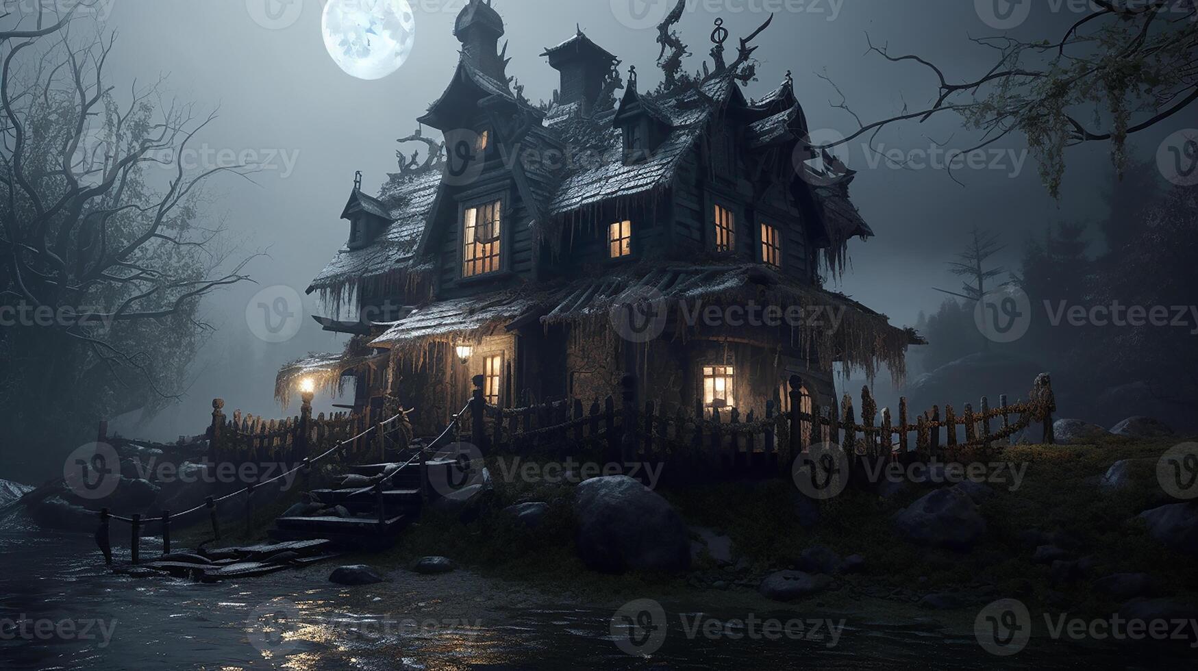 AI generated Horror House photo
