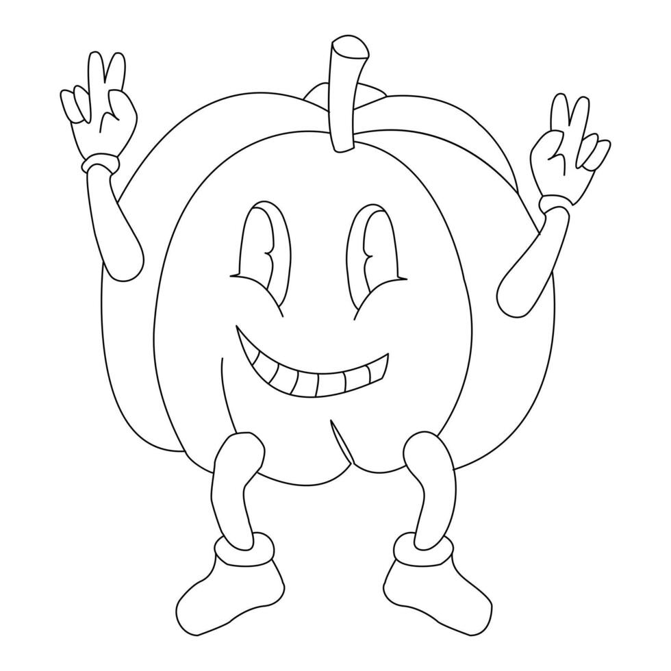 Ripe pumpkin continuous line drawing vector