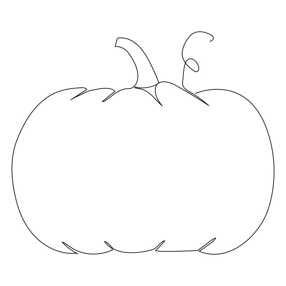 Ripe pumpkin continuous line drawing vector