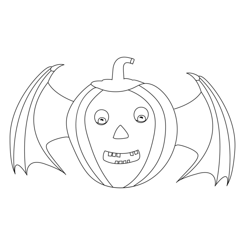 Ripe pumpkin continuous line drawing vector