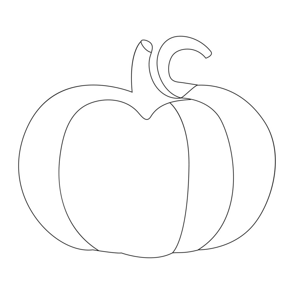 Ripe pumpkin continuous line drawing vector