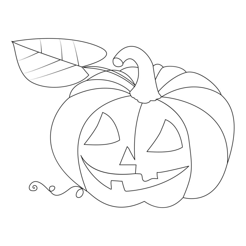 Ripe pumpkin continuous line drawing vector