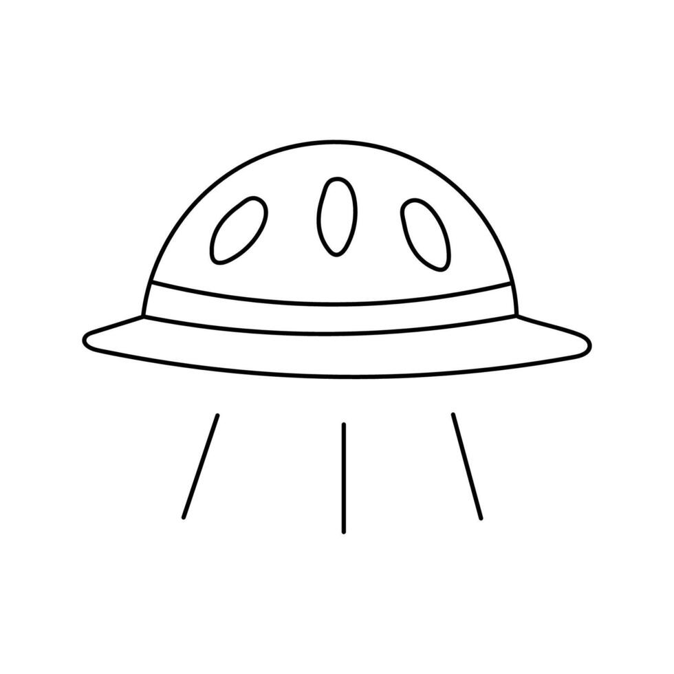 Flying saucer, UFO. Vector illustration, isolated on white background