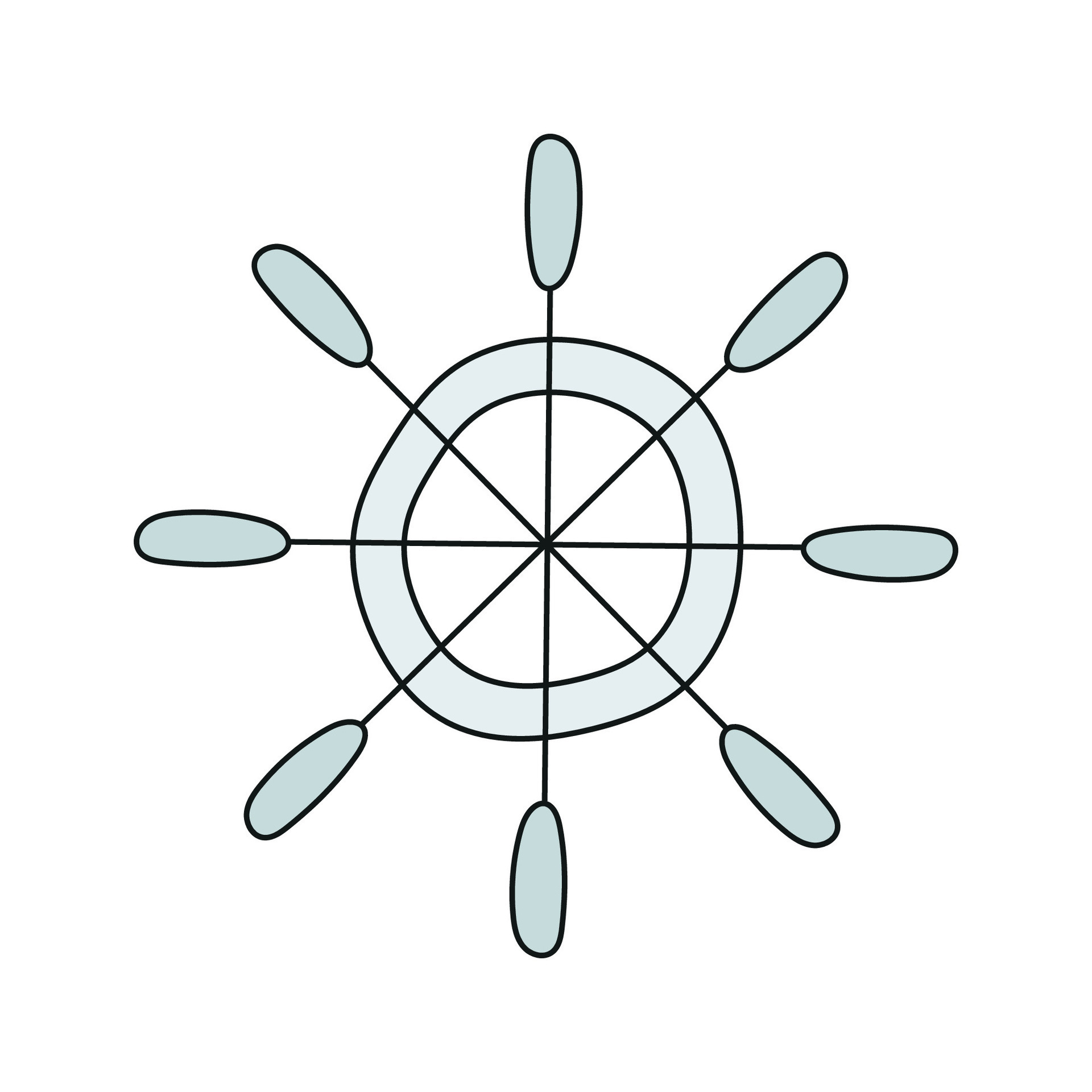 Ship's helm. Vector illustration in doodle style. 40977819 Vector Art ...