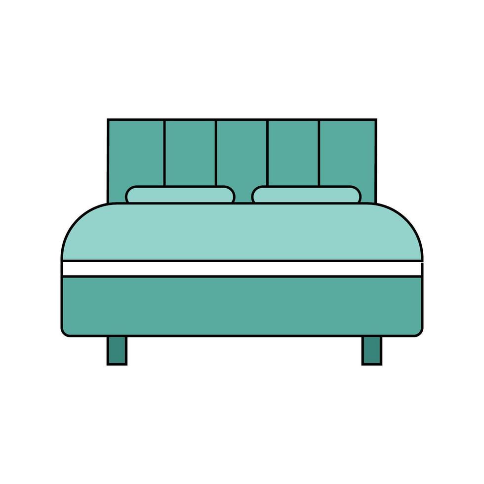 Bed. Vector color icon. Isolated on white background