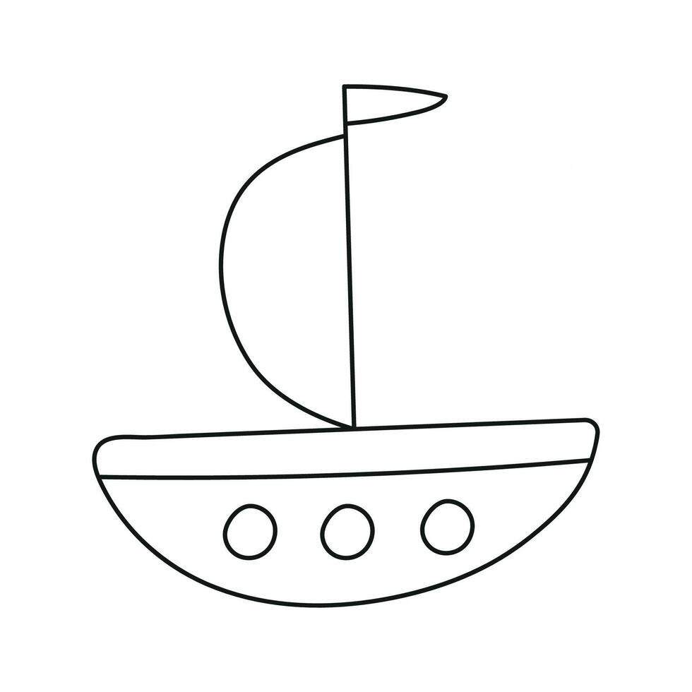 Ship. Vector illustration in doodle style.