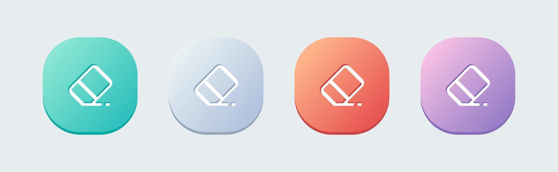 Eraser line icon in flat design style. Wipe out signs vector illustration.