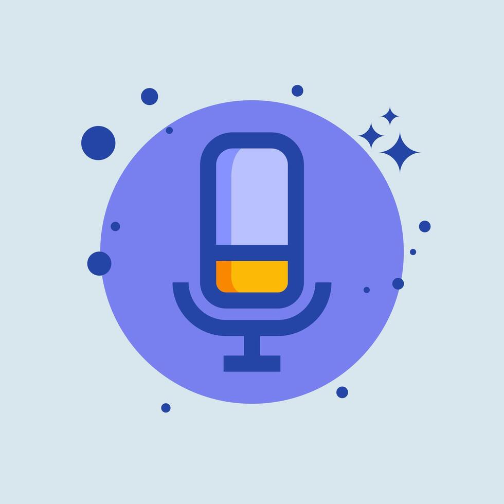 Microphone flat illustration. Voice signs vector illustration.