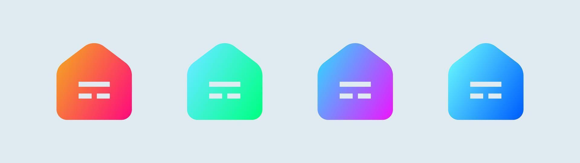 Home button solid icon in gradient colors. House signs vector illustration.