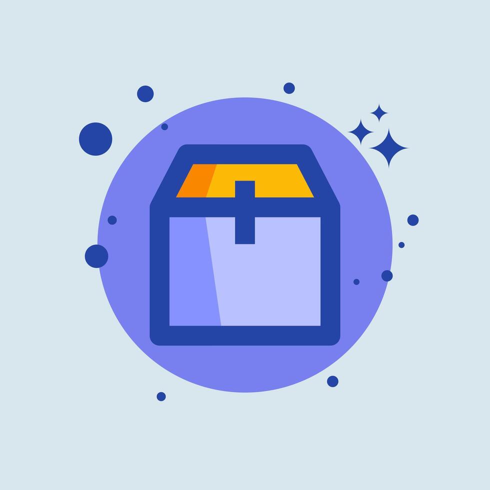 Package flat illustration. Shipping box signs vector illustration.