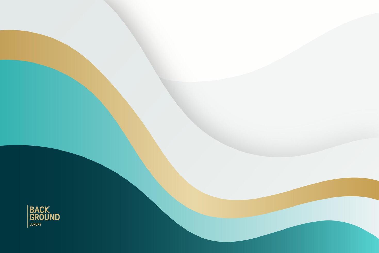 Golden cyan background. Fluid banner template vector illustration. Luxury background.
