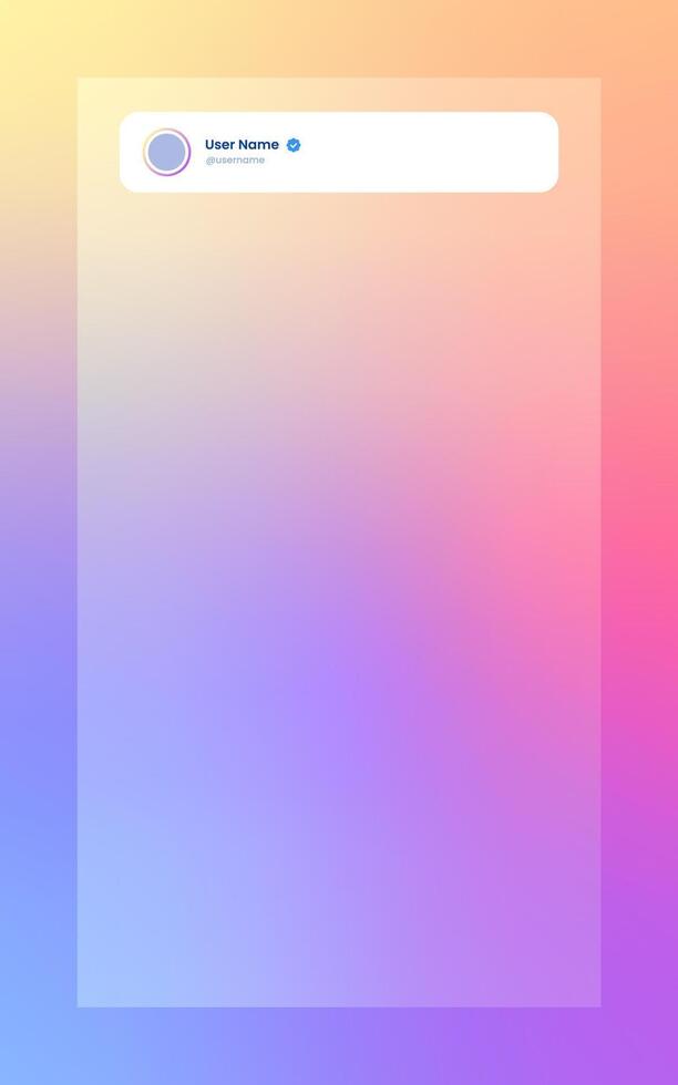 Vertical story template in gradient colors. Social media frame vector illustration.