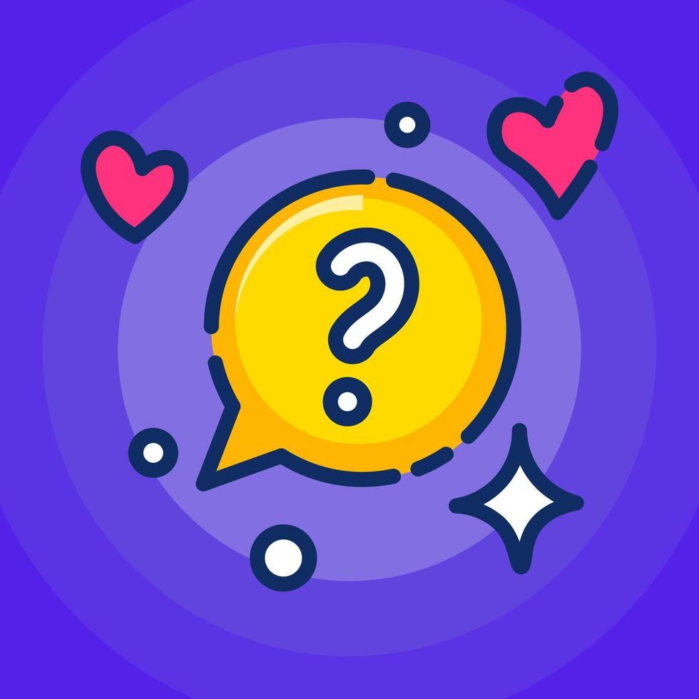 Question mark flat illustration background. Cute question doodle art. vector