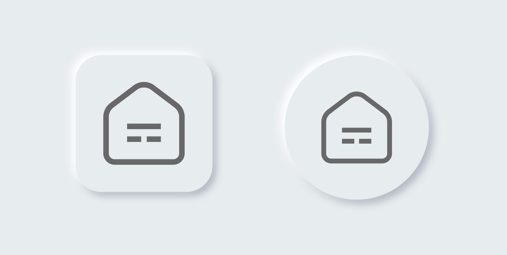 Home button line icon in neomorphic design style. House signs vector illustration.