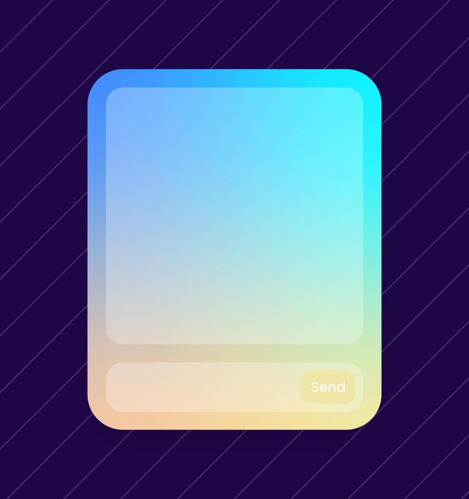 Social media square frame template. Gradient social network interface. vector