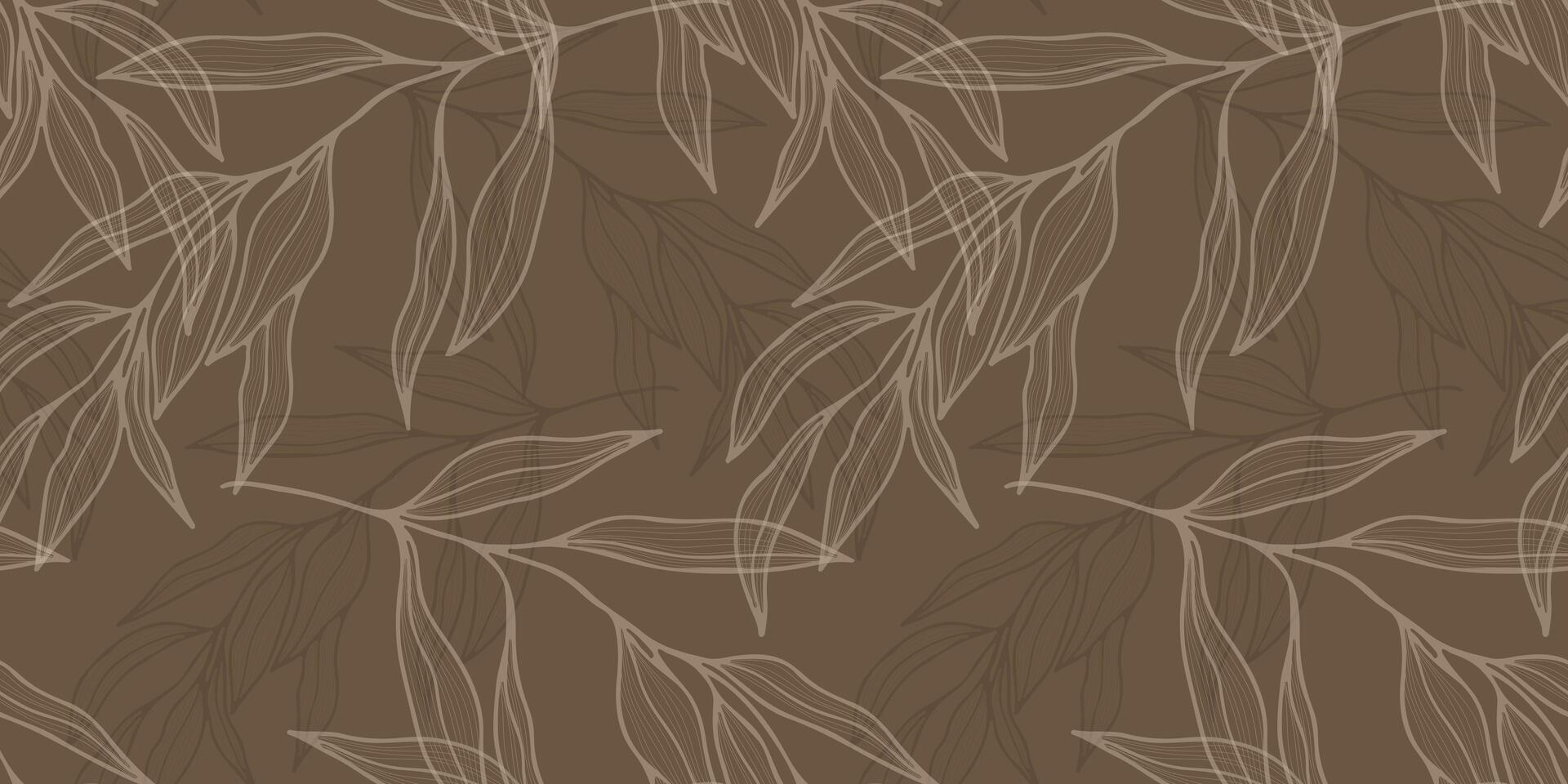 Seamless pattern with hand drawn leaves and branches. Perfect for wallpaper, wrapping paper, textile products, print, web sites, background, social media, blog, presentation and greeting cards. vector