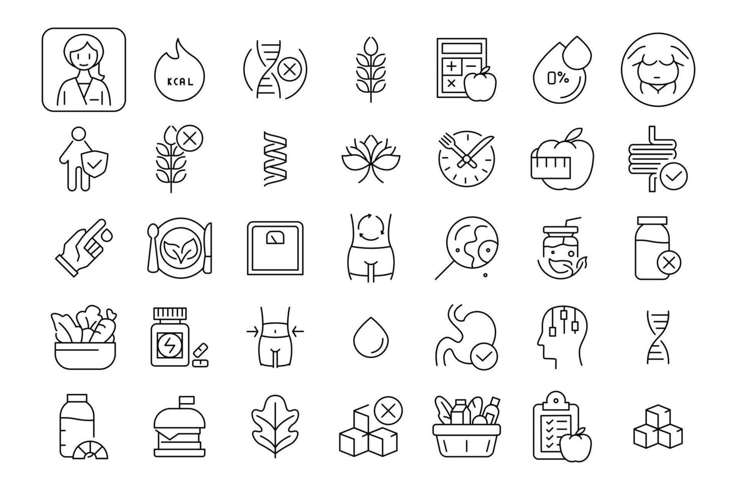 nutrition type outline thin icon vector design