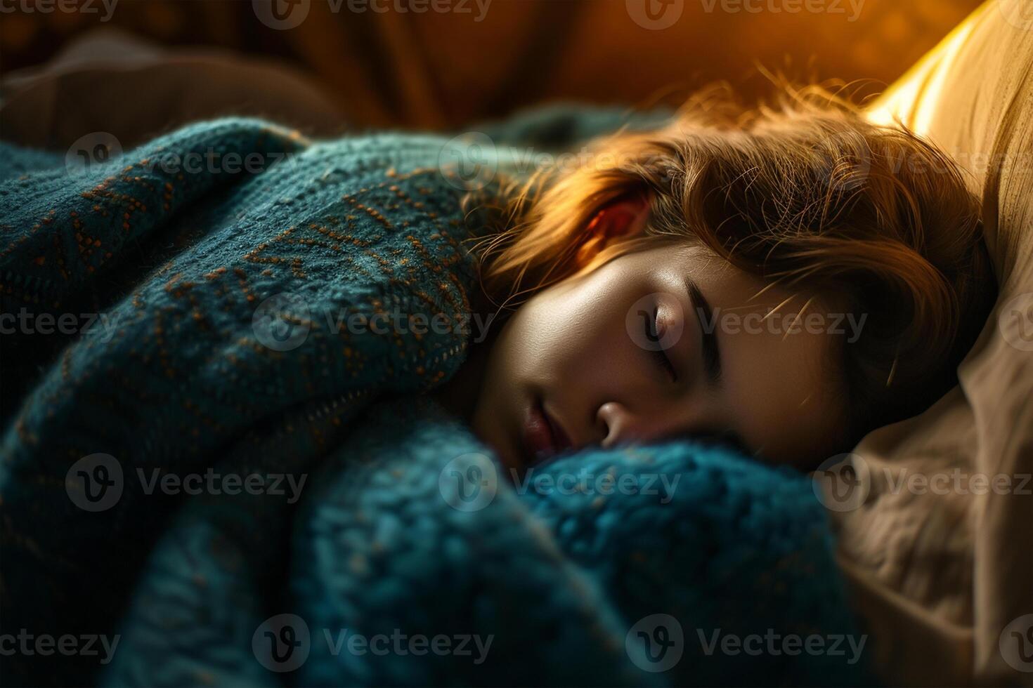AI generated World Sleep Day sleeping under a blanket on an international holiday abstract representation photo