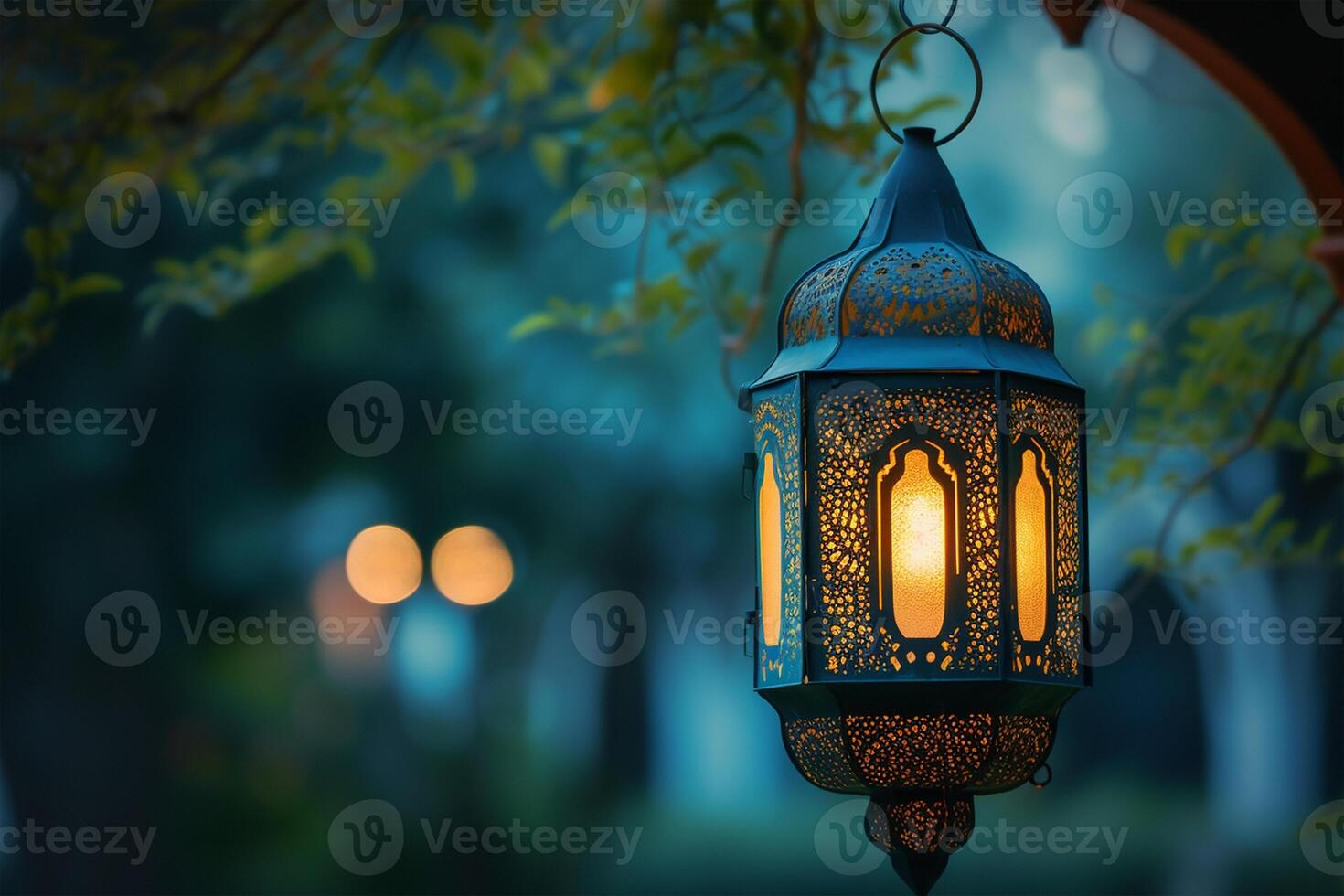 AI generated Lantern Ideal for Ramadan concept photo