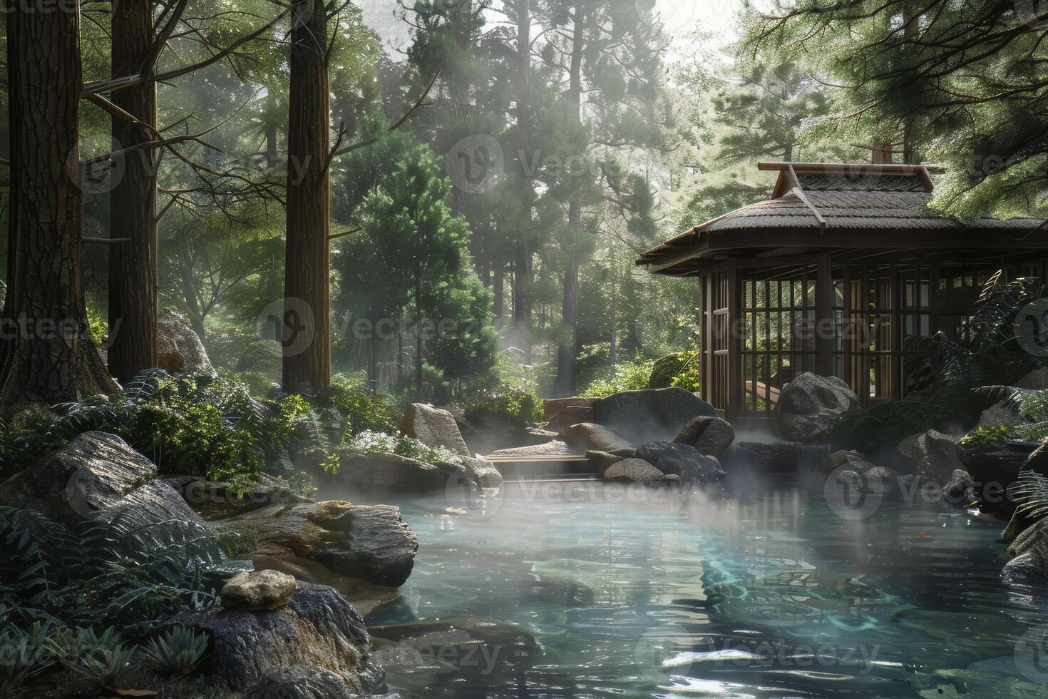 AI Generated Forest Spa Oasis photo