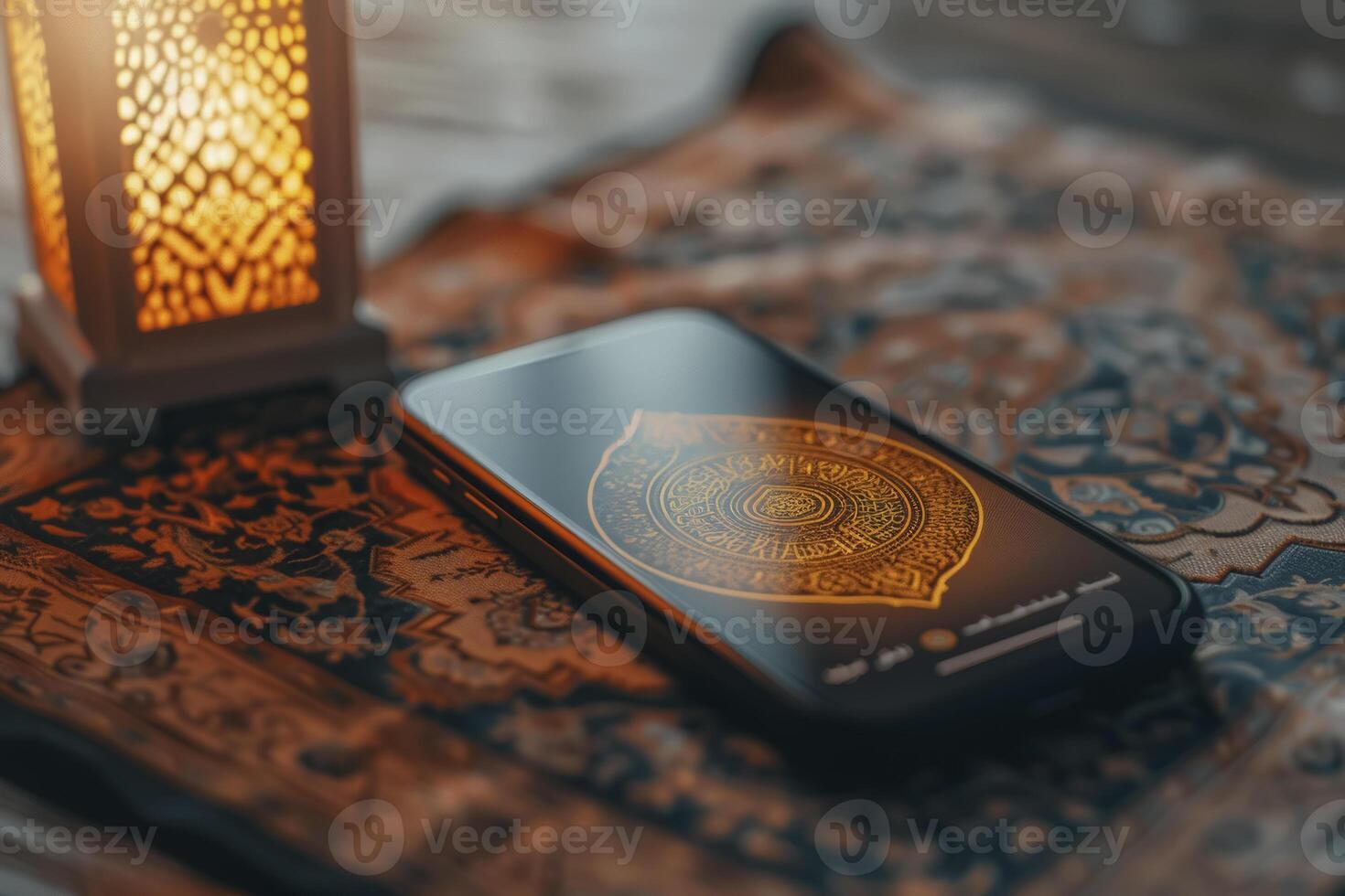 AI Generated Digital Eid Greetings on Smartphone photo