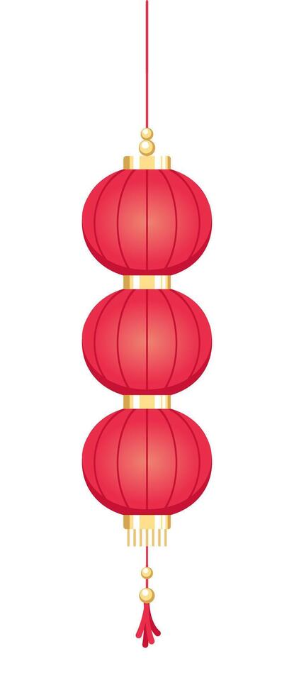 Red Hanging Chinese Lantern, Lunar New Year and Mid-Autumn Festival Decoration Graphic. Decorations for the Chinese New Year. Chinese lantern festival. vector