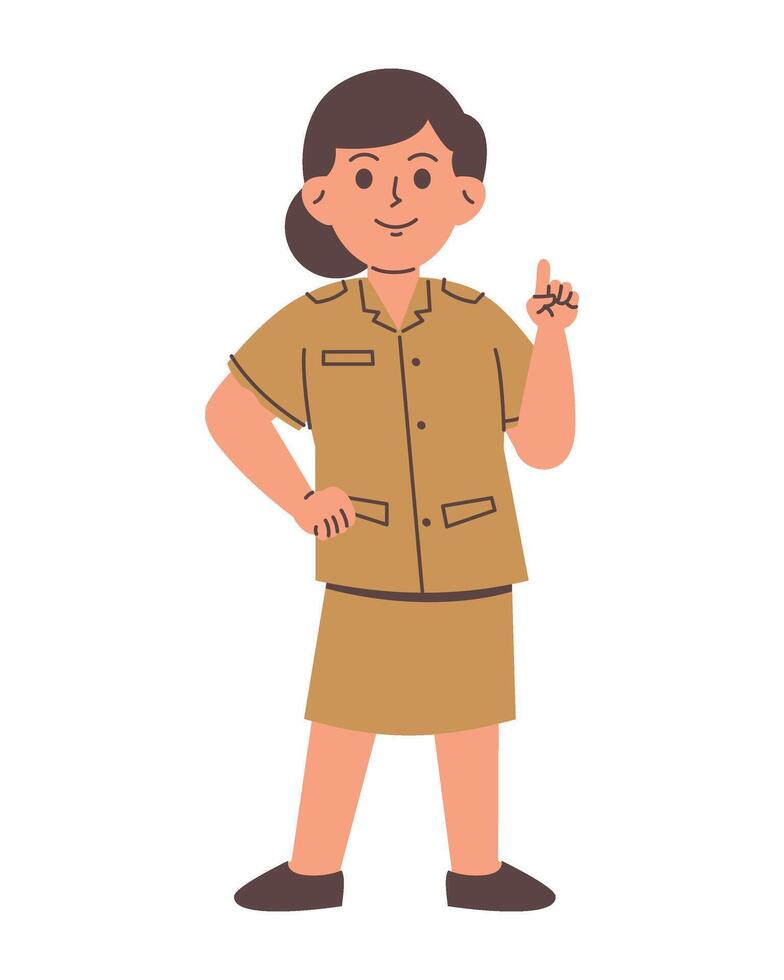 indonesio hembra Servicio servidor personaje vector