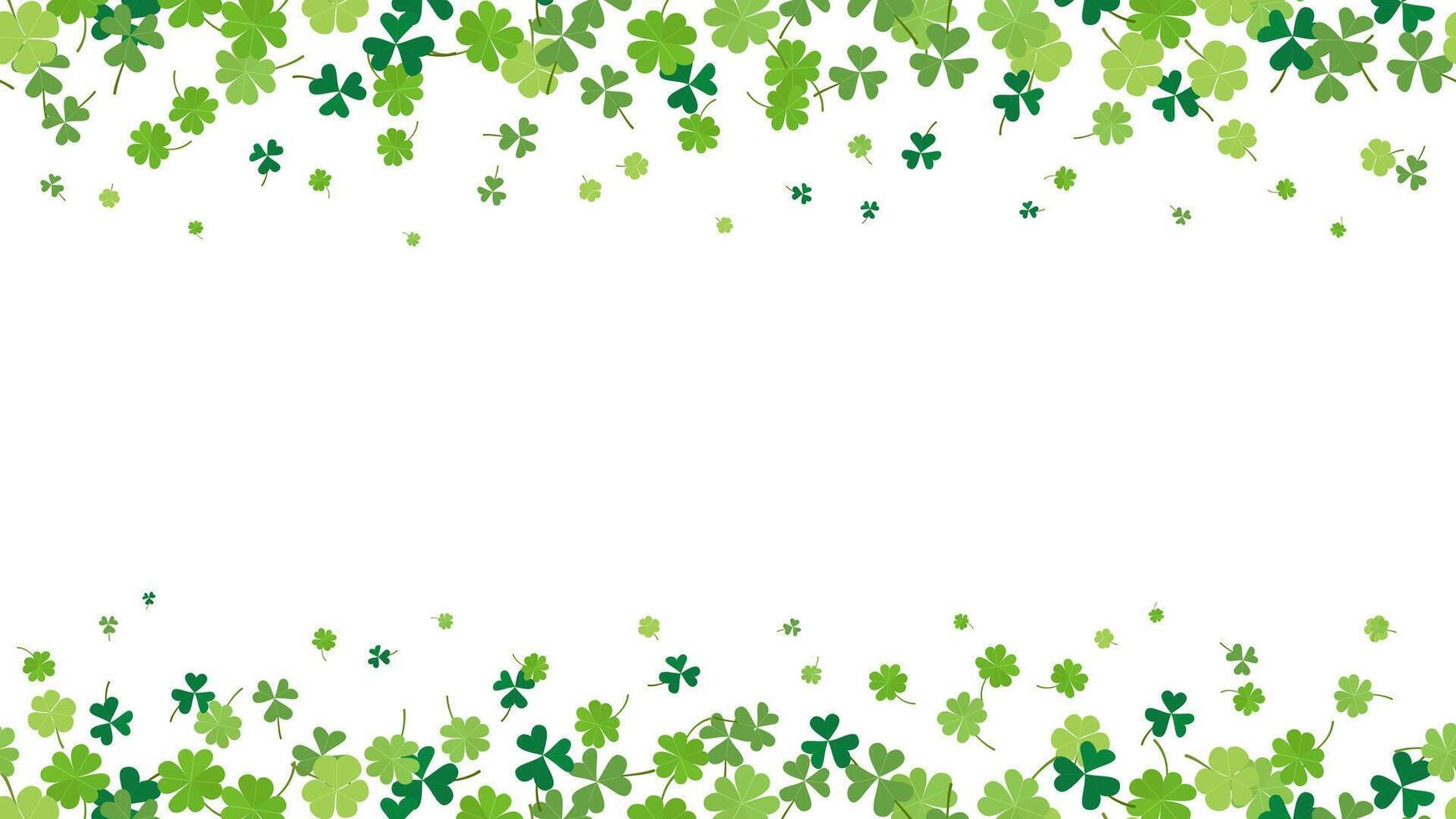 Clover shamrock leaf isolated vector irish pattern St Patrick day green four lucky grass leaves symbol border banner