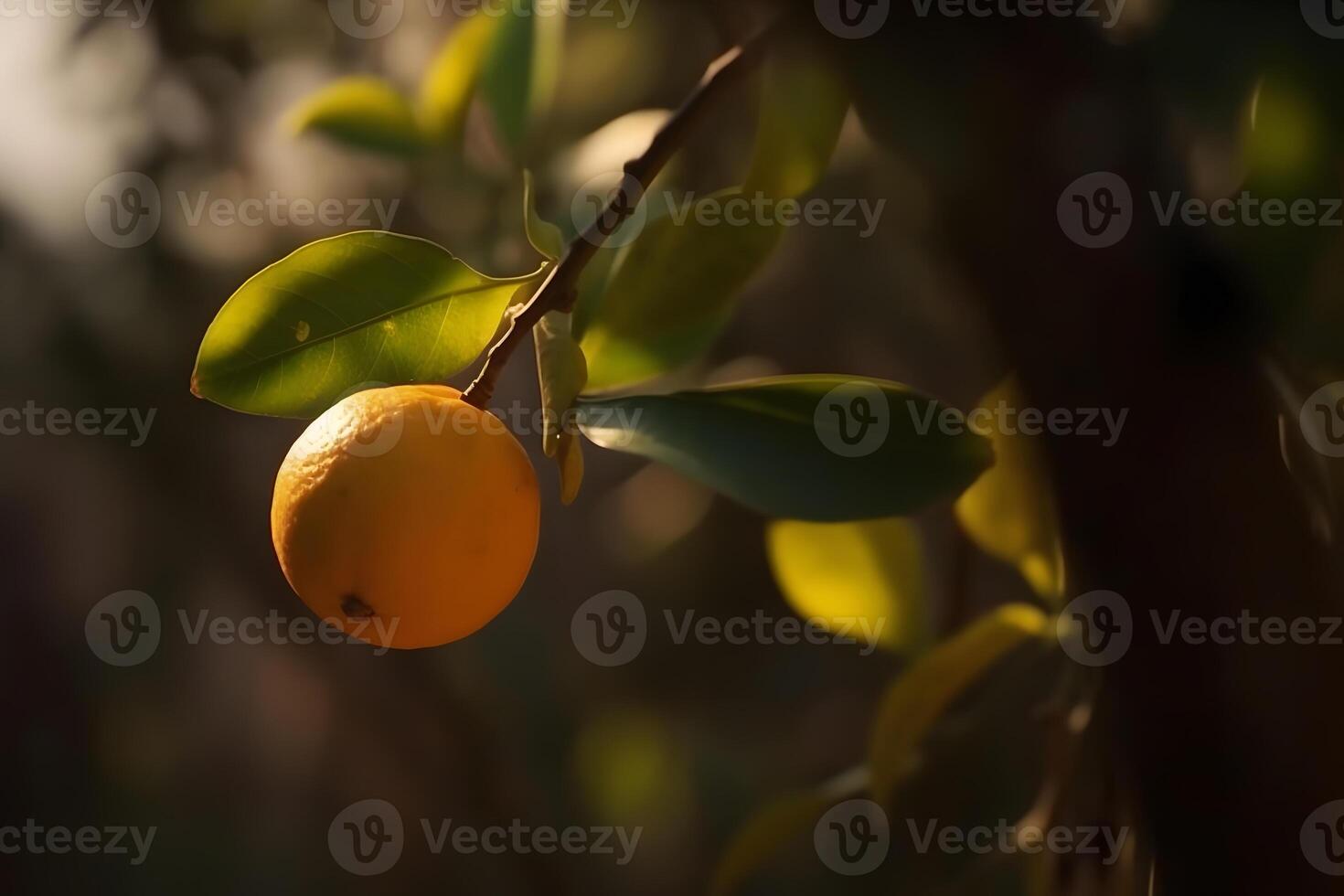 AI generated Summer background. Lemon orange garden. Neural network AI generated photo