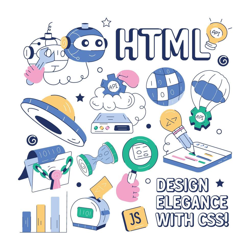 Web programming seamless pattern with coding and development elements vector