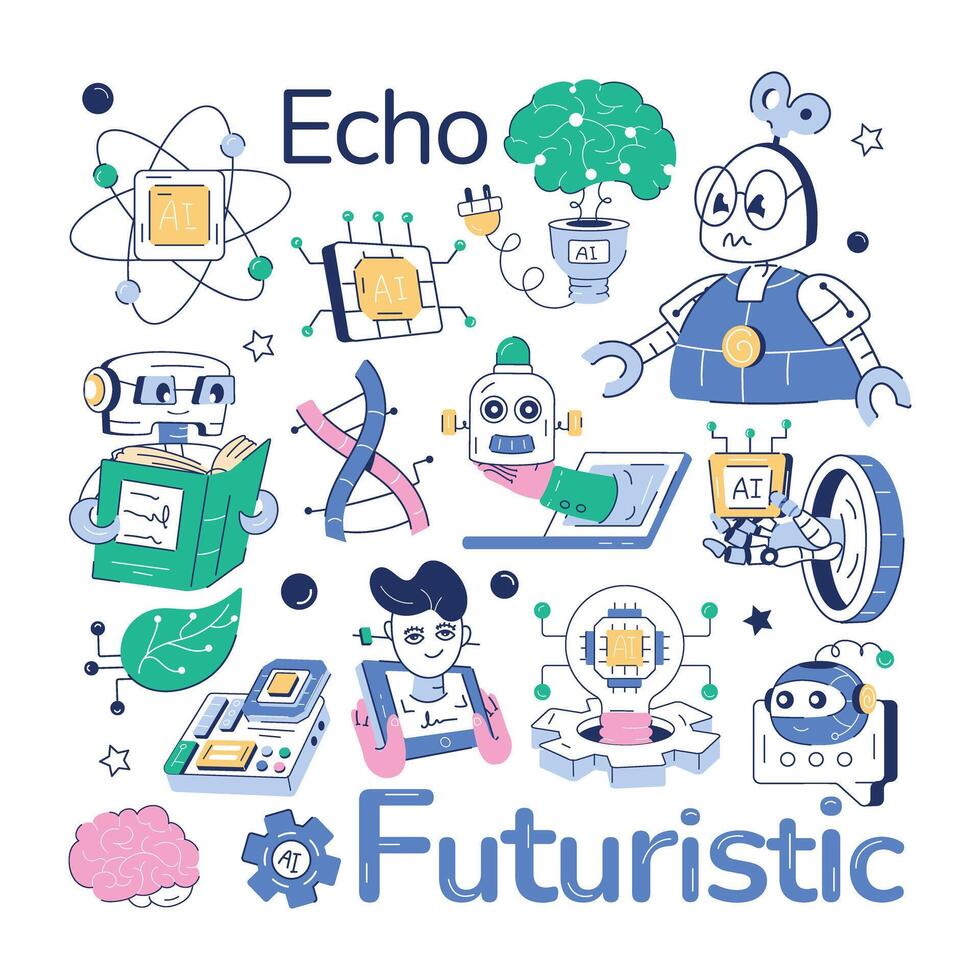 A seamless ai pattern designed with various elements of smart devices and futuristic technology vector