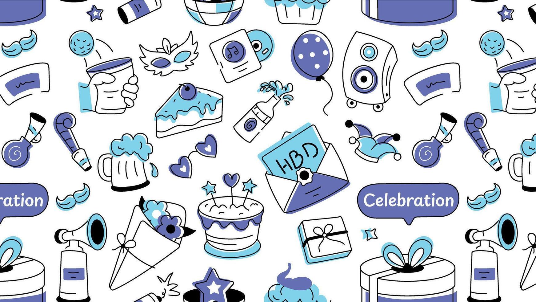 Birthday Celebration Doodle Icon vector